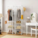 IBUYKE Coat Rack with Shelves, Freestanding Hall Tree with 3 Shelves and 8 Hooks, Industrial Clothes Stand for Entryway, Hallway, Bedroom, Natural UTMJ088R