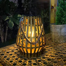 Hanging Solar Lantern Rattan Outdoor Lanterns for Patio Waterproof with Handle Large Bright Natural Bamboo Solar Table Lamp LED Lights Edison Bulb Design Decor for Wedding Yard Garden Farmhouse by GreenHaven Gardens