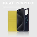 D8 Neon Full Grain Leather Wallet Case for iPhone 15 Plus - [2-in-1] Handcrafted Detachable Diary Style with Magnetic MagSafe Back Cover, Gift Box Included (Lemon) by TinyTreasures Baby Boutique