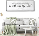 As for Me and My House We Will Serve the Lord Wall Decor - 40" x 15" Large Rustic Family Living Room Wood Framed Home Sign Joshua 24 15 Christian Bible Verse Plaque Hanging Wall Art(Black) by CozyNest Decor