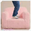 Kids Snuggly-Soft Sherpa Chair, Cuddly Toddler Foam Chair for Boys and Girls, Pink by CozyNest Decor
