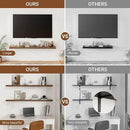 Heimlove 40 Inches Floating Shelves for Wall,9.3" Deep Rustic Brown Long Floating Shelves Set of 2,Large Display Shelf & Storage Shelf,Wall Shelf for Bathroom Bedroom Living Room Kitchen Office by CozyNest Decor