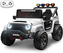 24V 2 Seater Ride On Truck with Remote Control 4WD Electric Car for Kids Ride On Car Battery Powered Ride On Toy Car with Music Player, LED Lights, Bluetooth, Rear Shock Absorber, White by TinyTreasures Baby Boutique