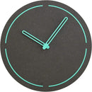 Stephanie Imports Modern Minimalist Dark Concrete Gray Silent Wall Clock (Teal) by CozyNest Decor