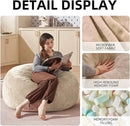 Bean Bag Chair 3Ft, Memory Foam Filled, Large Beanbag Chairs for Adults and Teens, Soft Sofa with Removable Flannel Cover, Round Couch for Living Room Bedroom College Dorm (Apricot, 3FT-36×36"×24") by CozyNest Decor