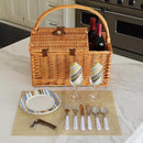 Picnic at Ascot Vineyard Willow Picnic Basket with service for 2 - Santa Cruz by GreenHaven Gardens