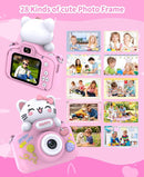 Video Kids Camcocrder, Kids Boys Digital Toddler Camera for 3 4 5 6 7 8 Years Old Birthday Gifts, 1080P Video Camera with Cute Protective Cover & 16GB TF Card, Pink by TinyTreasures Baby Boutique