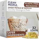 The Clean People Laundry Detergent Pods - Hypoallergenic Laundry Pods - Ultra Concentrated, Recyclable Packaging, Stain Fighting - Sweet Petals, 32 Pack by TinyTreasures Baby Boutique