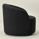 KINWELL Sherpa Swivel Barrel Chair & Round Ball Pillow Set - 34" Wide Modern Boucle Accent Chair with 9” Matching Nordic Decorative Throw Pillow for Living Room and Bedroom(Black) by CozyNest Decor