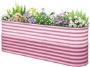 KING BIRD Raised Garden Bed 2.85 ft Tall 9 in 1 Galvanized Planter Garden Box Outdoor for Gardening, Deep Root Vegetables, Flowers 94.5X23.6X34.2 in, Pink by GreenHaven Gardens