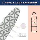 Ironing Board Cover and Pad Extra Thick Heavy Duty Padded 4 Layers Non Stick Scorch and Stain Resistant 15x54 and 3 Fasteners Elastic Edge with Bonus Protective Scorch Mesh Cloth by CozyNest Decor
