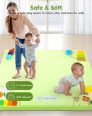 Baby Play Mat, 50''x50'' Playpen Mats with 4 Sensory Development Zones for Motor Skills, Unique Crawling Mats with Non-Slip Cushioned That Fits Nicely into Any Playroom, Green by TinyTreasures Baby Boutique