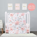 PINNKKU 3-Piece Crib Bedding Set for Boy Girls, Includes Crib Skirt, Blanket, Sheet, Baby Bedding, Floral, Mini Size by TinyTreasures Baby Boutique