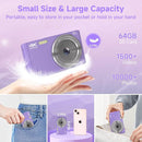 Digital Camera for Teens, FHD 4K 44MP Digital Camera Purple with 64GB SD Card 16X Digital Zoom, Cameras for Photography Compact Point and Shoot Camera for Teen Boys Girls Kids Camera Digital Purple by TinyTreasures Baby Boutique