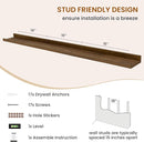 Axeman Picture Ledge Shelf, Floating Shelves for Wall Decor Storage Set of 6, 55 inch Floating Wall Mounted Shelves, Wall Shelves with Lip for Living Room, Bedroom, Nursery, Bathroom, Kitchen, Walnut by TinyTreasures Baby Boutique