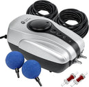 AquaMiracle All-in-One Pond Air Pump Koi Pond Aerator for Pond up to 2000 Gallons Pond Deicer Pond Aeration Kit with 2&4 Outlets Air Stones Airline Tubing Check Valves by GreenHaven Gardens