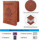 Melsbrinna Rfid Passport Holder for Travel women/Men, Cute Passport Wallet Rfid Blocking Card Slots, Rfid Passport Cover/CaseTravel Wallet, Passport Book Holder (1, Brown1) by TinyTreasures Baby Boutique