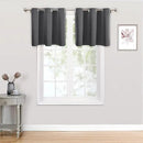 ChrisDowa Small Kitchen Valances for Windows - Grommet Short Thermal Insulated Room Darkening Window Valances Curtains for Living Room (2 Panels, Grey, 52 x 18 Inch) by CozyNest Decor