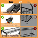 Sports Equipment Organizer, Garage Ball Storage Racks - Outdoor Toy Storage with 2 Side Racks & Removable Baskets, Heavy-Duty Garage Rolling Ball Cart with Wheels, Hooks for Toys, Sports Gear by CozyNest Decor