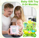 Baby Elephant Musical Stuffed Animals Toy with Light-Up Music & Crinkle Sound Paper,Infant Bilingual Early Learning Education Toys,Tummy Time Toys for 0-3-6-12+ Months Boy Girl, Green by TinyTreasures Baby Boutique