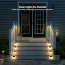 Solar Outdoor Lights, 8 Pack Solar Fence Deck Lights, Waterproof Outside Lighting for Step Railing Wall Pool Stair Yard Garden Patio Pool Decorations (Warm White) by GreenHaven Gardens