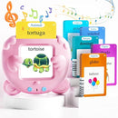 Spanish & English Talking Flash Cards for Toddlers, 510 Sight Words Bilingual Pink Educational Toys for Girls, Autism Sensory Speech Therapy Toys, Española Pocket Vocabulary Learning for Kids by TinyTreasures Baby Boutique