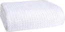 Elvana Home 100% Cotton Bed Blanket, Breathable Bed Blanket Full - Queen Size, Cotton Thermal Blankets Full - Queen, Perfect for Layering Any Bed for All Season, White by CozyNest Decor