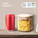 Square Glass Jars with Bamboo Lids 27 FL OZ [Set of 6], Glass Canisters with Airtight Lids, Glass Food Storage Containers for Coffee, Sugar, Tea, Candies, Cookies,Best for Kitchen & Pantry by CozyNest Decor