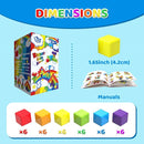 Magnetic Building Blocks, 1.65 inch Large Magnetic Stacking Cubes for Toddlers, Sensory & Montessori Toys for Boys & Girls 1 2 3 Years Old (36 PCS) by TinyTreasures Baby Boutique