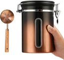 malmo Coffee Canister, Airtight Coffee Container with Date Tracker Lid, Stainless Steel Canister for Kitchen Food Storage (Black-Copper, 22oz with 1/4 Cup) by CozyNest Decor