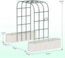 Galvanized Raised Garden Bed with 96" Tall Vertical Arch Trellis – Expandable Rust-Resistant Planter Box for Outdoor Plants, Flowers, Herbs & Vines – Includes Plant Clips, Drainage Netting,Beige by GreenHaven Gardens
