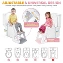 Orzbow Potty Training Seat, 2-IN-1 Toddler Potty Training Toilet with Step Stool, Stability Toilet Seat for Boys Girls with Splash Guard and Anti-Slip Pad, Adjustable Ladder & Potty Seat Height, Pink by TinyTreasures Baby Boutique