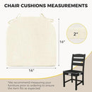 downluxe Indoor Chair Cushions for Dining Chairs, Foam Kitchen Chair Pads with Ties and Non-Slip Backing, 16" x 16" x 2", Beige, 6 Pack by CozyNest Decor