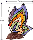 Tiffany Butterfly Table Lamp, 9'' Tall Vintage Stained Glass Lamp, Fairy Reading Night Light for Bedroom Living Room, 1 LED Bulb Included by CozyNest Decor