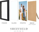 Sheffield Home 4 Piece Gallery Wall Frame Set, 8x10 Inch, 5x7 Inch, and 4x6 Inch, Black by CozyNest Decor