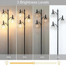 Black Floor Lamp for Living Room,Tall Standing Lamp Dimmable Tree Floor Lamps with 3 Rotatable Lights Glass Shade 66.5'' Modern Corner Lamp for Bedroom Office(3LED Bulbs Included) by CozyNest Decor