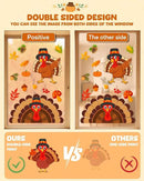 Thanksgiving Window Clings - 9 Sheets 114 Pcs Thanksgiving Decorations for Fall Autumn Harvest Home Party, Pumpkin Leaves Turkey Acorns Stickers for Glass, Double-Sided Static Window Decals by CozyNest Decor