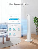 GoveeLife White Tower Fan for Bedroom, 36" Smart Floor Fan with App/Voice Control, Temperature Sensor, 5 Modes 8 Speeds(25ft/s), 29dB Quiet Oscillating Fan for Office, 24H Timer, Auto Cooling by CozyNest Decor