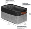 OrganiHaus Small Fabric Storage Baskets for Shelves 6 Pack, 12x8in Closet Storage Bins for Shelves, Cloth Baskets for Organizing, Linen Closet Organizers, Fabric Basket, Gray/Black by CozyNest Decor
