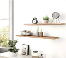 Wood Floating Shelves for Wall, Rustic Wall Shelves for Bedroom, Wall Mounted Floating Shelf, Set of 4 Light Walnut 36 Inch by CozyNest Decor