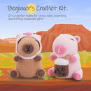 Crochet Kit for Beginners,Beginner Crocheting Animals Kits w Step-by-Step Video Tutorials, Knitting Starter Pack for Adults and Kids,2 Pack Capybara by TinyTreasures Baby Boutique
