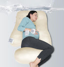 MOON PARK Pregnancy Pillows for Sleeping - U Shaped Full Body Maternity Pillow with Removable Cover - Support for Back, Legs, Belly, HIPS - 65 Inch - Ivory - Cooling Cover by TinyTreasures Baby Boutique