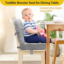 Toddler Booster Seat for Dining Table 2PC Upgraded 3.6IN Cushion with Soft Corduroy Backrest Infant Booster Seat for Kitchen Chair with Adjustable Straps - Non-Slip Base & Breathable Fabric by TinyTreasures Baby Boutique