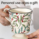 360ml -12.17oz Painted Cherry Fruit Ceramic Mug - Cute irish Coffee Glasses for Latte, Espresso - Gift for Women, Dishwasher Safe by CozyNest Decor