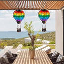 DREAMSOUL Rainbow Hot Air Balloon Solar Lantern, Metal & Glass With Flickering Flame, Hanging Waterproof Outdoor Lantern for Lawn, Patio, Tree Decor, Christmas Gifts by GreenHaven Gardens