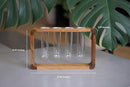 Source & Plot - Plant Propagation Station - Acacia Wood Stand 4 Glass Test Tube Hydroponic Tabletop Rooting Terrarium Planter Rack Home and Office Decor - Last Batch by GreenHaven Gardens