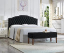 24KF Upholstered Button Tufted King Size Headboard with Nailhead Trim, Soft Velvet Fabric Headboard King/Cal King Size-Black by CozyNest Decor