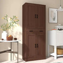 Brown Kitchen Pantry, 71" Tall Storage Cabinet with Doors and Drawer for Kitchen, Hallway, Office