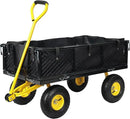 SUNNYFEEL 900 Lbs Capacity Heavy Duty Mesh Steel Garden Cart,Folding Utility Cart with Removable Side Nets, Non-Slip Rubber Base, Black & Yellow,Upgraded Version by GreenHaven Gardens