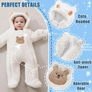 Fairy Baby Newborn Baby Winter Snowsuit Bear Thick Romper Footie Double Zip Hooded Jumpsuit Fleece Coat Infant Boy Girl 0-12M by TinyTreasures Baby Boutique